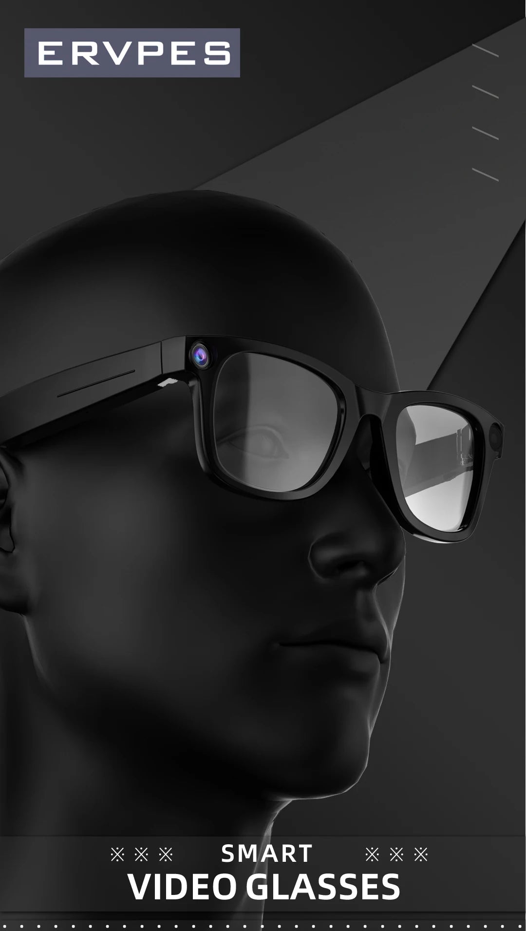 ERVPES G300 AI Smart Glasses (HD Camera & Bluetooth Calls)
