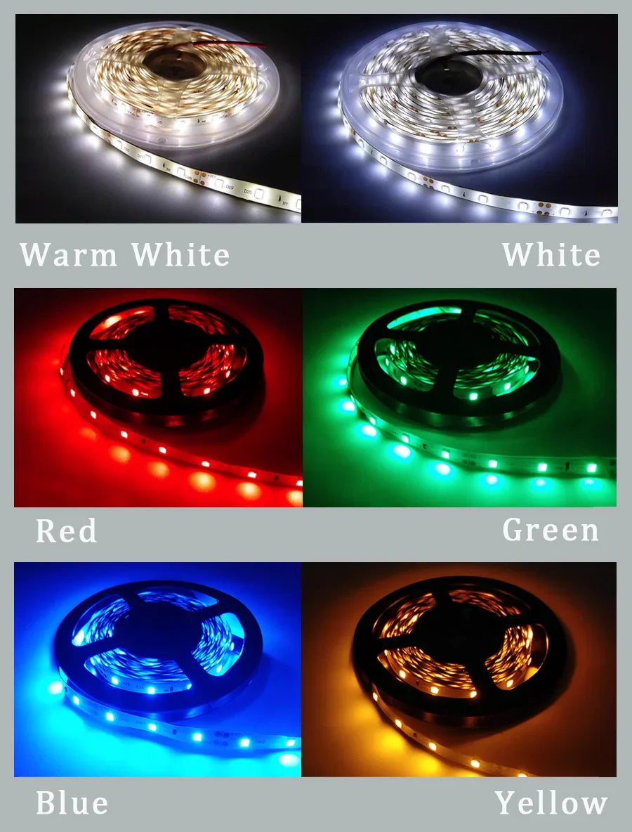 12V LED Light Strip 5M – SMD 2835, Multi-Color