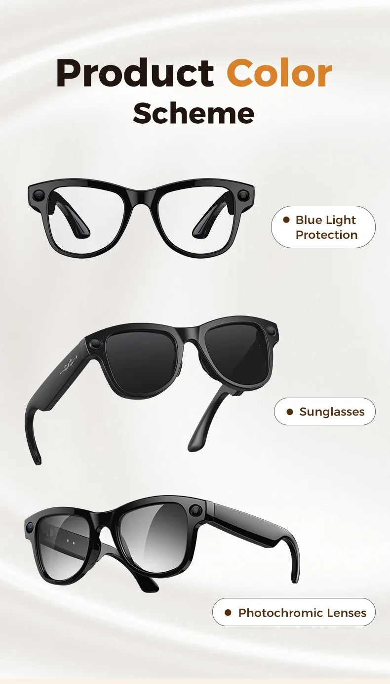 4K AI Smart Glasses with Camera & Translation