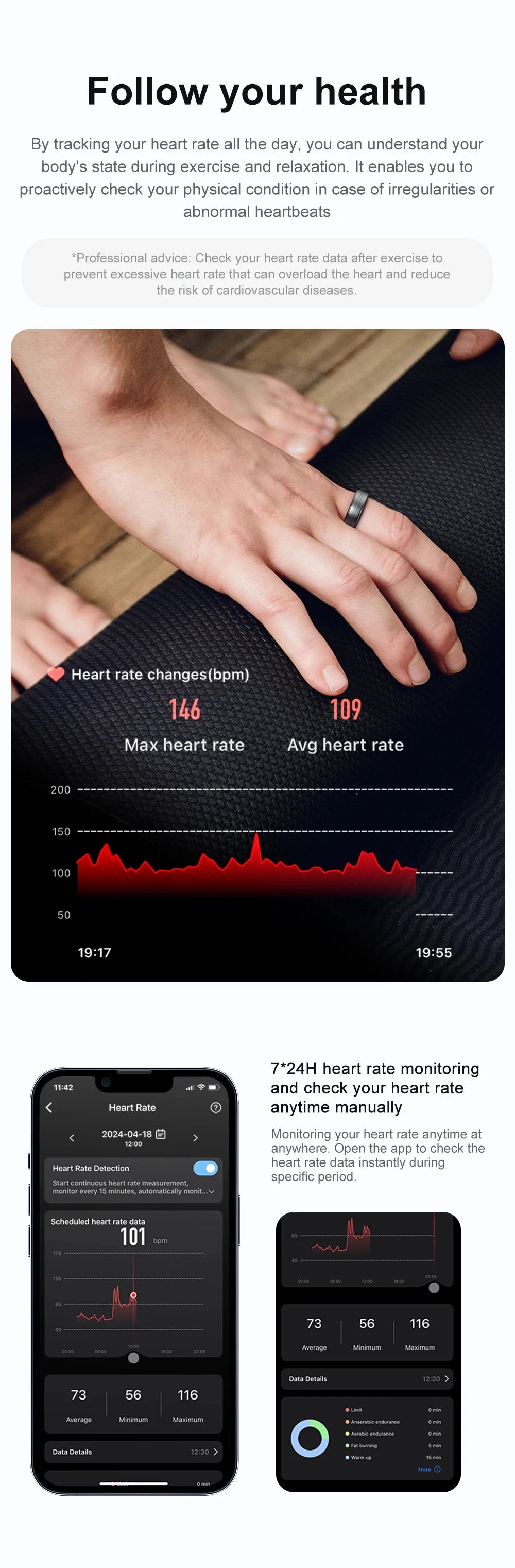 Smart Ring with Heart Rate & Sleep Monitor