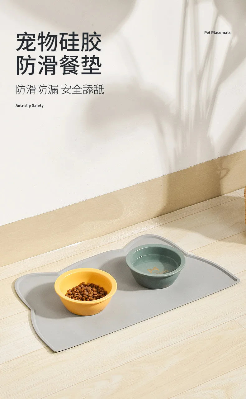 Non-Slip Silicone Pet Food Mat – Leak-Proof