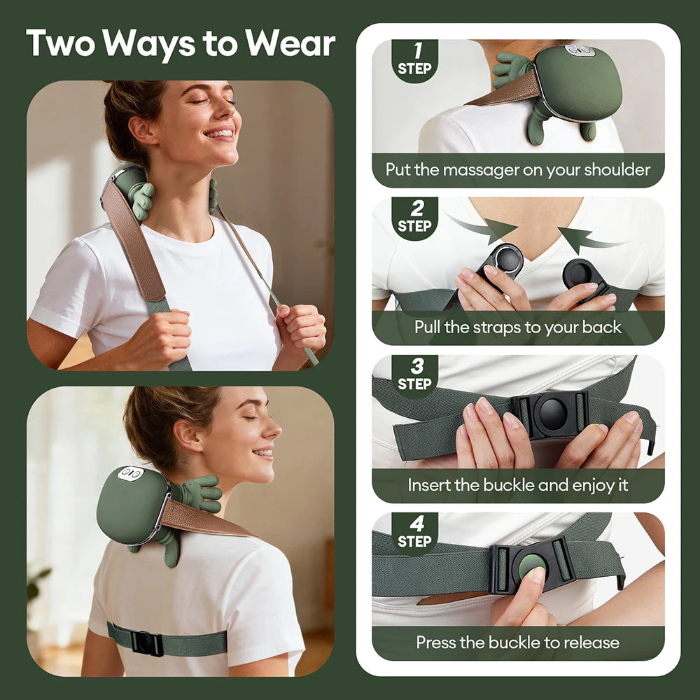 4D Bionic Neck & Shoulder Massager (Wireless, Kneading)