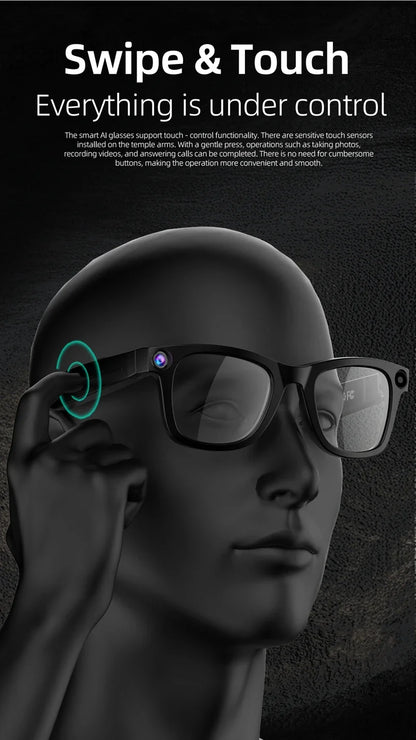 4K AI Smart Glasses with Camera & Bluetooth Calls