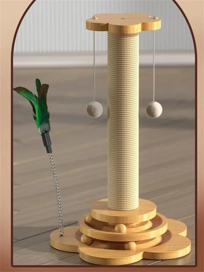 Wooden Cat Turntable Toy – Scratching & Play