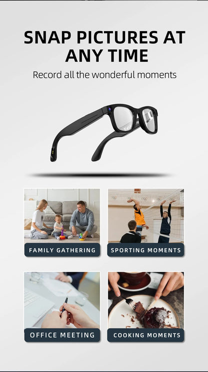 4K AI Smart Glasses with Camera & Bluetooth Calls