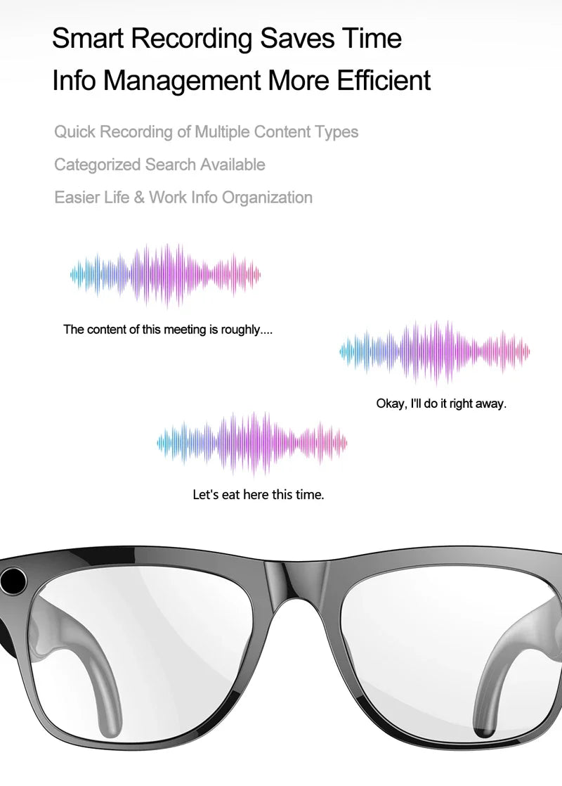 4K AI Smart Glasses with Camera & Bluetooth Calls
