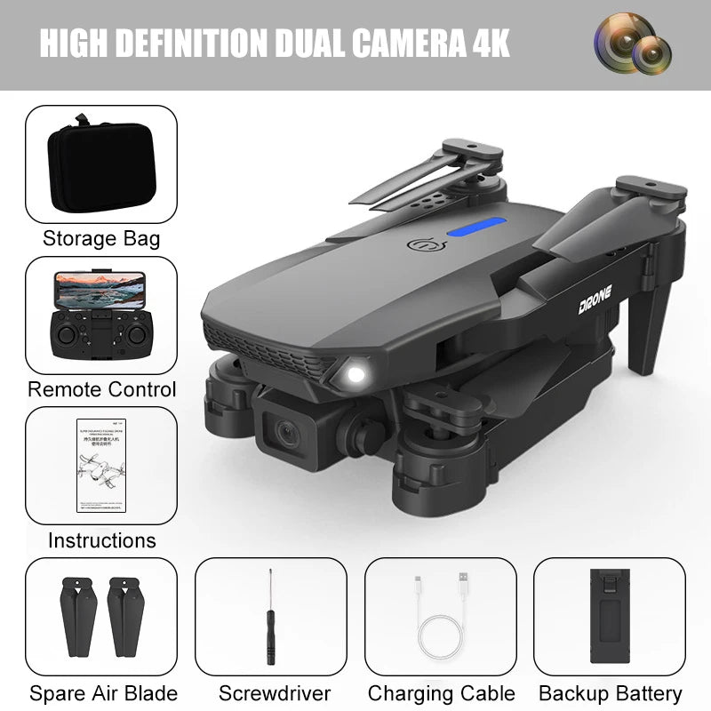 E88 PRO 8K Drone – Dual Camera & Obstacle Avoidance
