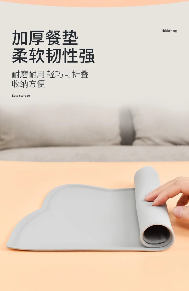 Non-Slip Silicone Pet Food Mat – Leak-Proof