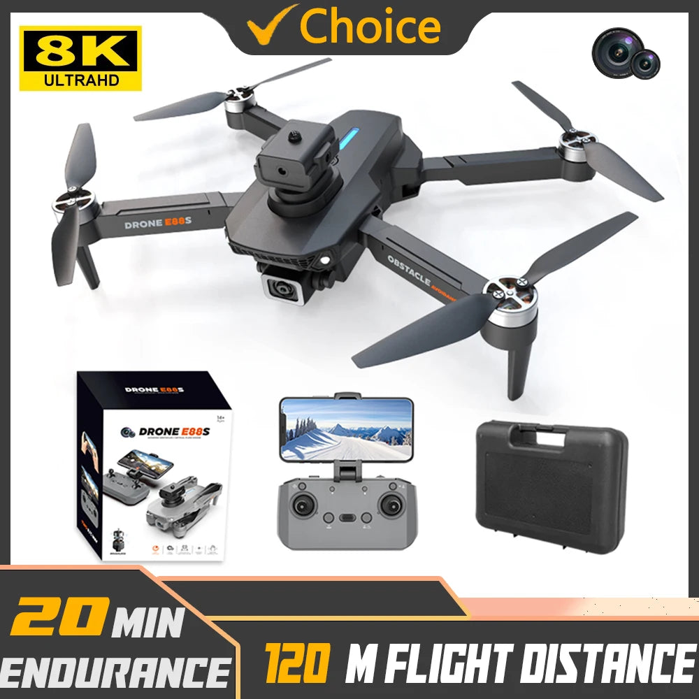 E88 PRO 8K Drone – Dual Camera & Obstacle Avoidance