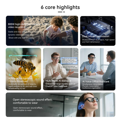 AI Smart Glasses with 2K Camera & Bluetooth Calling