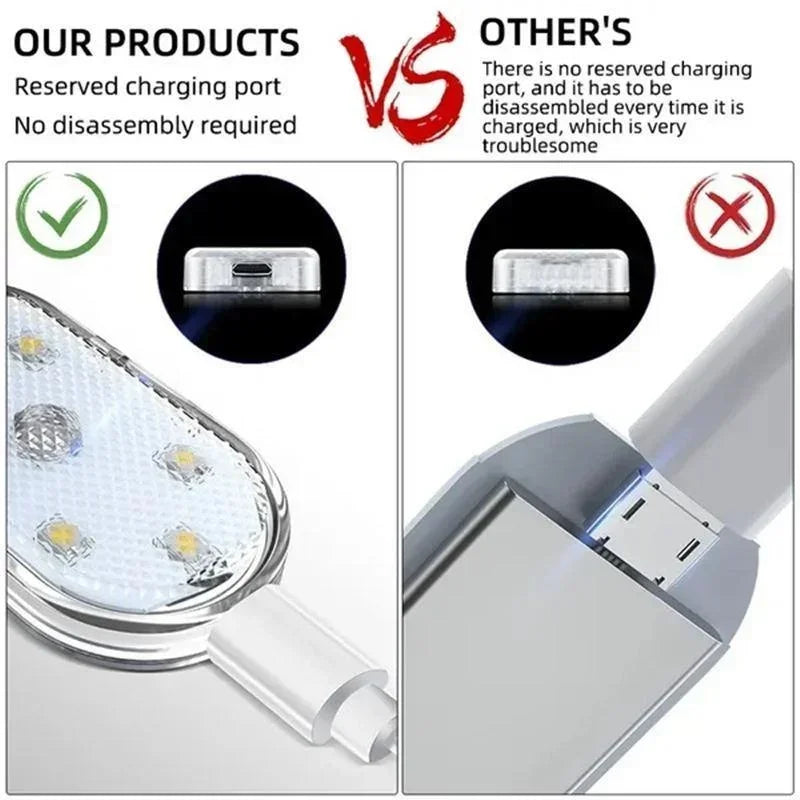 Wireless LED Car Interior Lights – USB Rechargeable