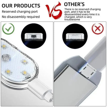 Wireless LED Car Interior Lights – USB Rechargeable