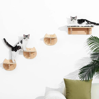 Wall-Mounted Cat Tree – Shelves, Scratcher & Hammock