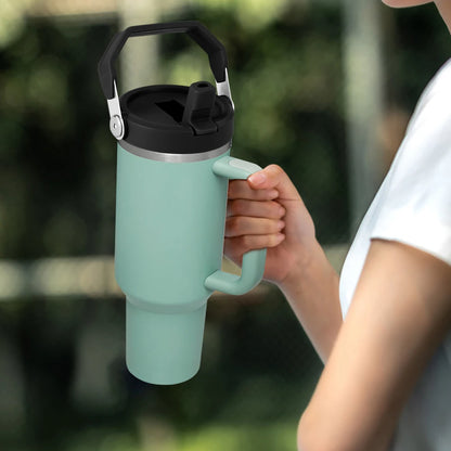 40oz Tumbler Flip Straw Lid – Spill-Proof with Handle