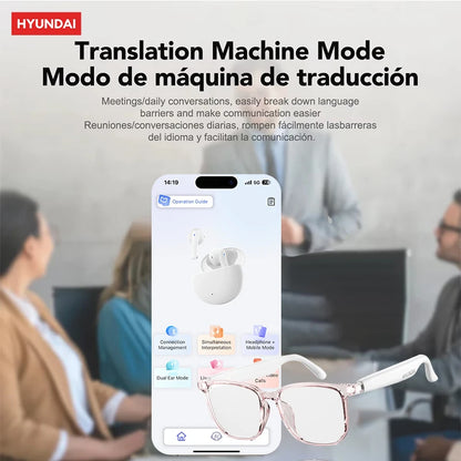 HYUNDAI HY-C8 AI Smart Glasses with Bluetooth Earphones