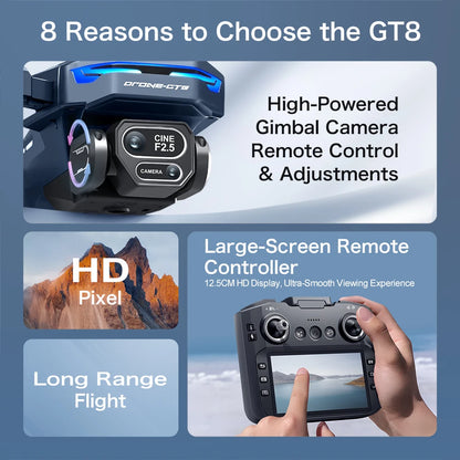 GT8 RC Drone – 6K/8K Camera & Obstacle Avoidance