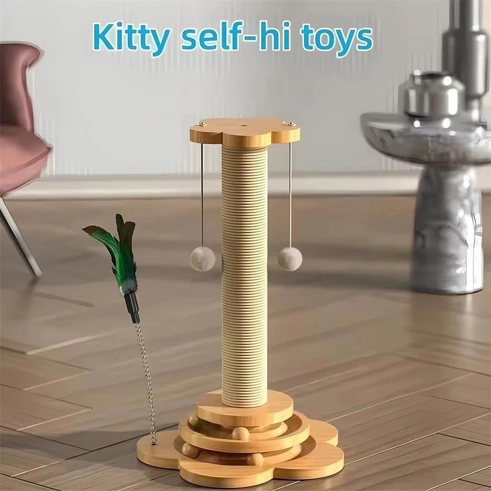 Wooden Cat Turntable Toy – Scratching & Play
