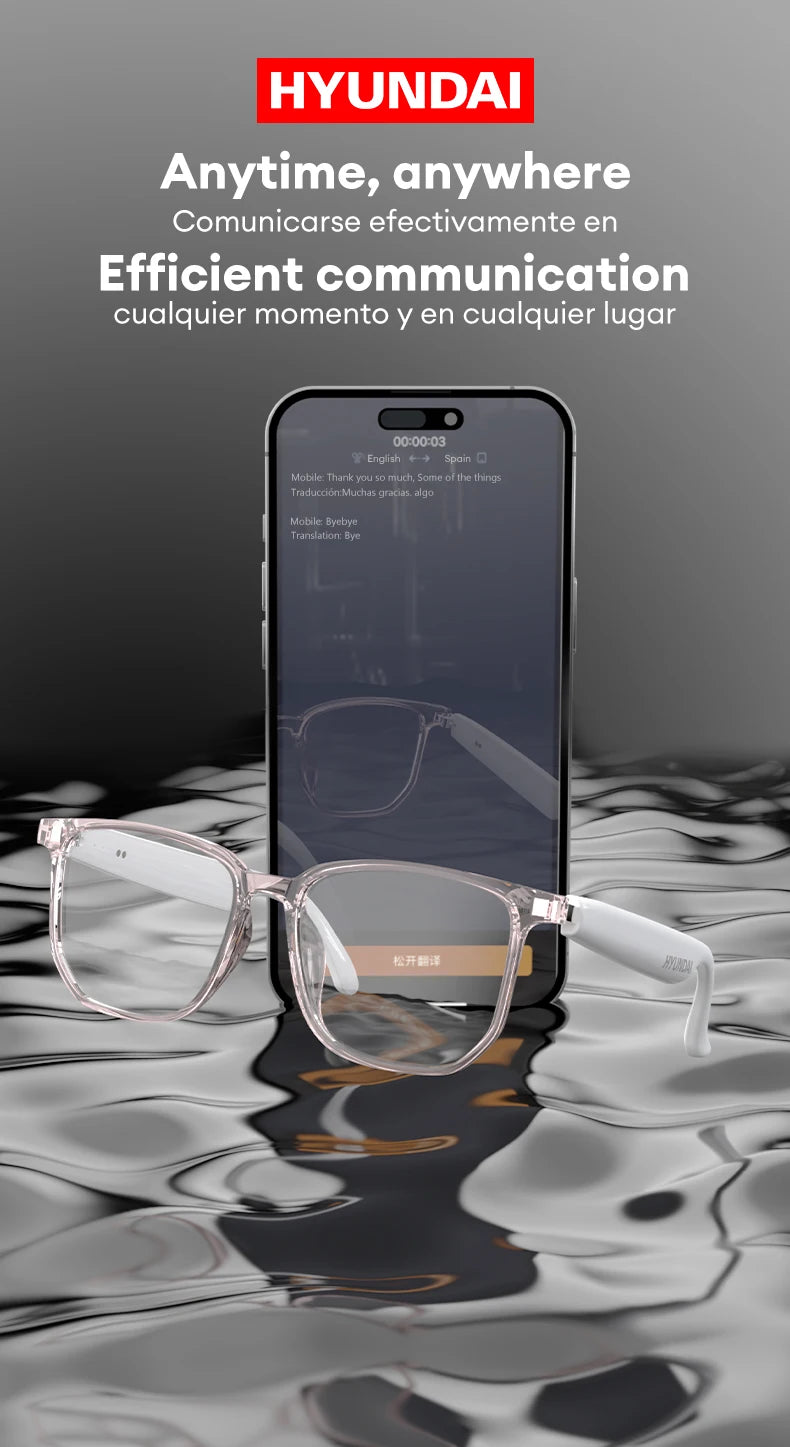HYUNDAI HY-C8 AI Smart Glasses with Bluetooth Earphones
