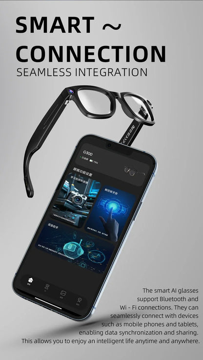 4K AI Smart Glasses with Camera & Bluetooth Calls