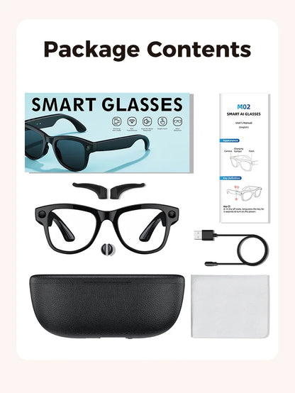 4K AI Smart Glasses with Camera & Translation