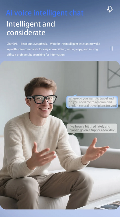 AI Smart Glasses with 2K Camera & Bluetooth Calling