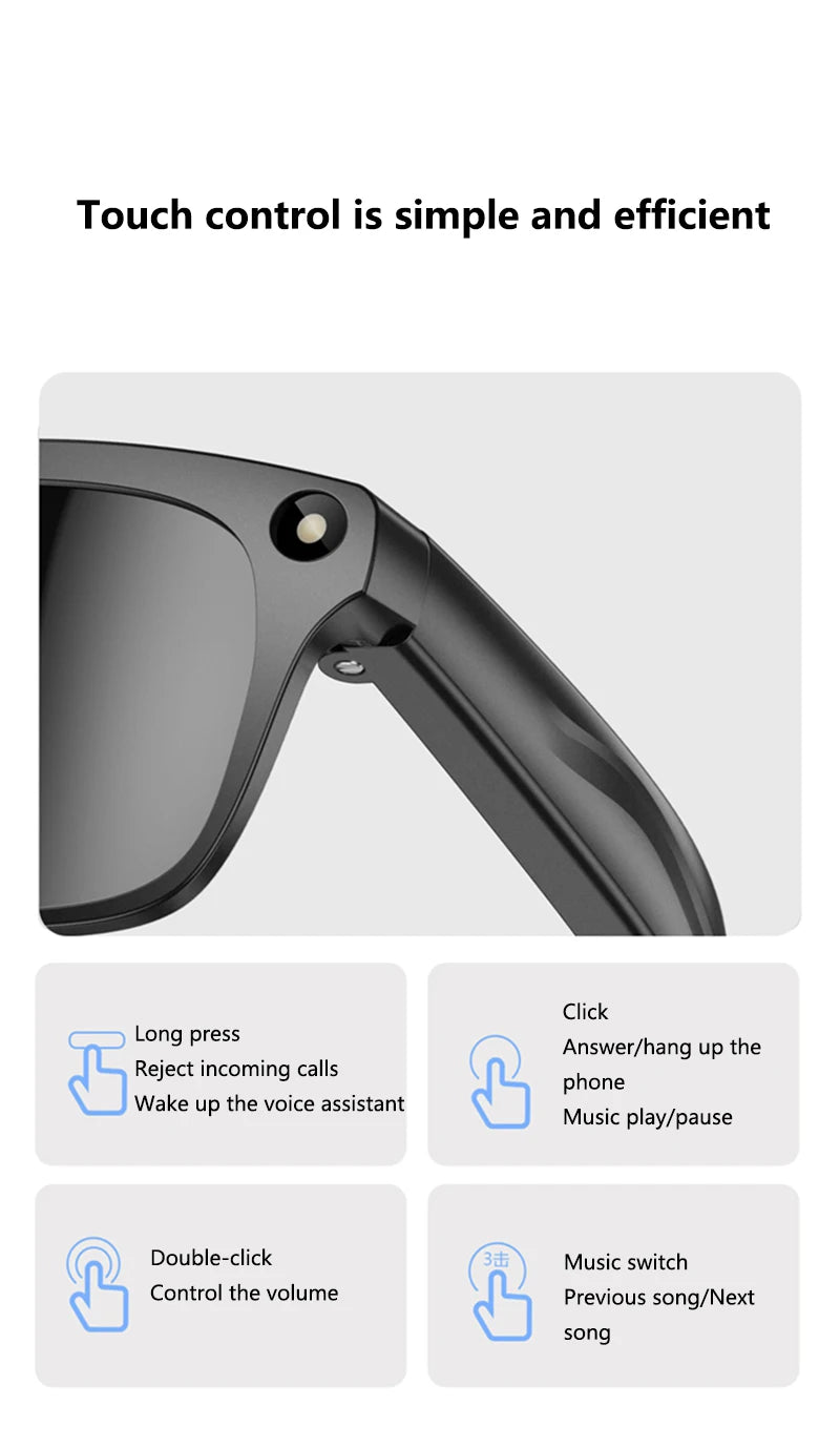4K AI Smart Glasses with Camera & Bluetooth Calls