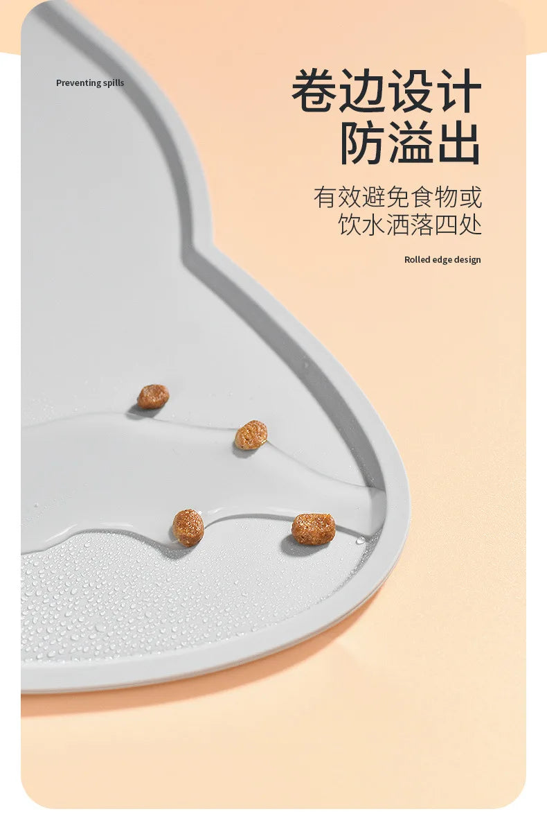 Non-Slip Silicone Pet Food Mat – Leak-Proof