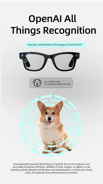 4K AI Smart Glasses with Camera & Bluetooth Calls
