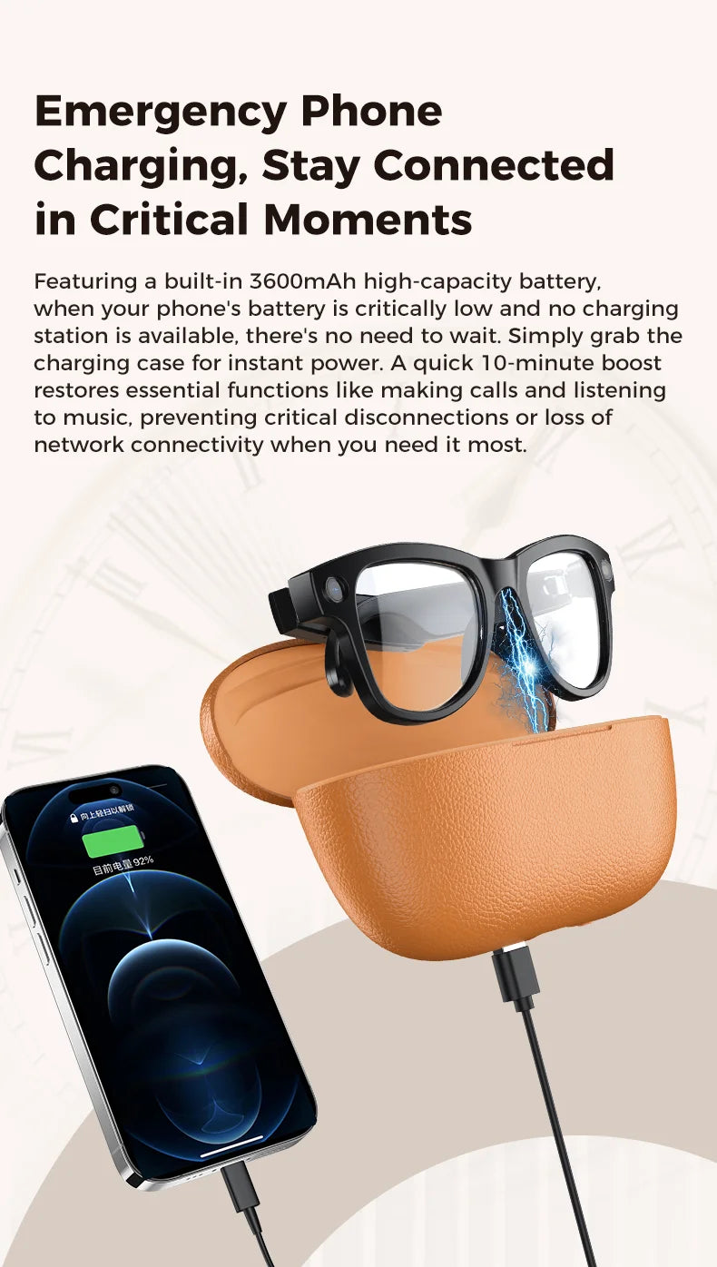 4K AI Smart Glasses with Camera & Translation