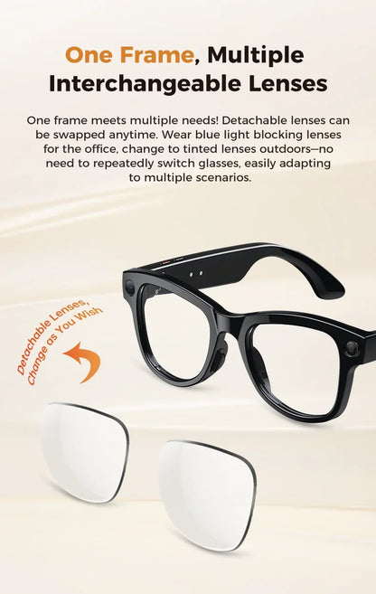 4K AI Smart Glasses with Camera & Translation