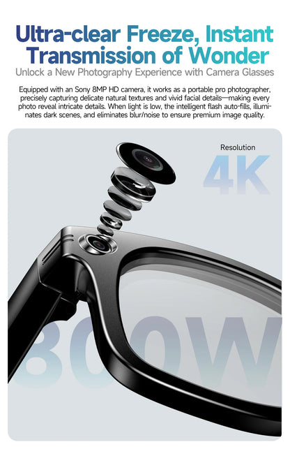 AI Smart Glasses with Camera, Calls & Translation