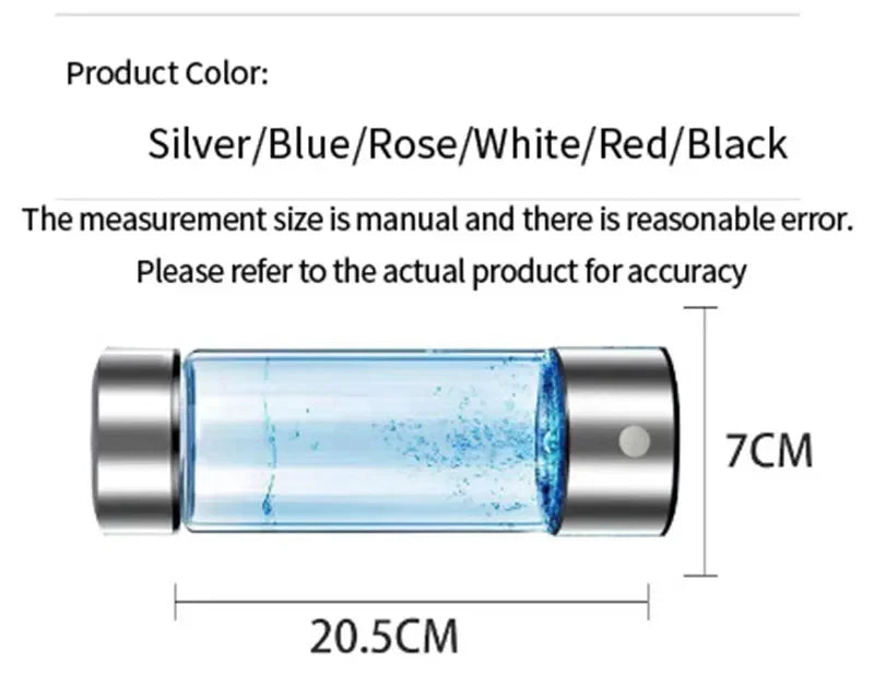 Portable Hydrogen Water Bottle – Ionizer for Daily Use