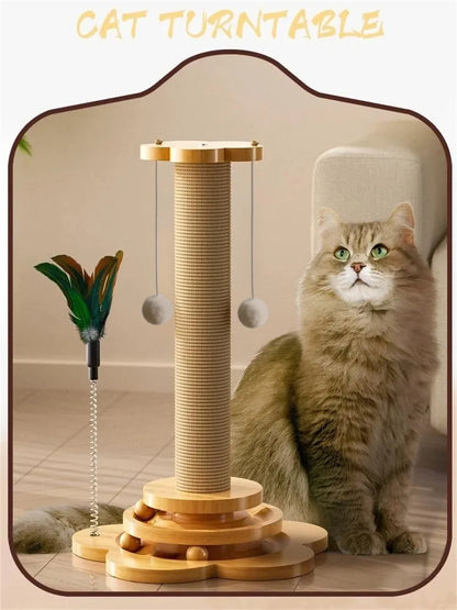 Wooden Cat Turntable Toy – Scratching & Play