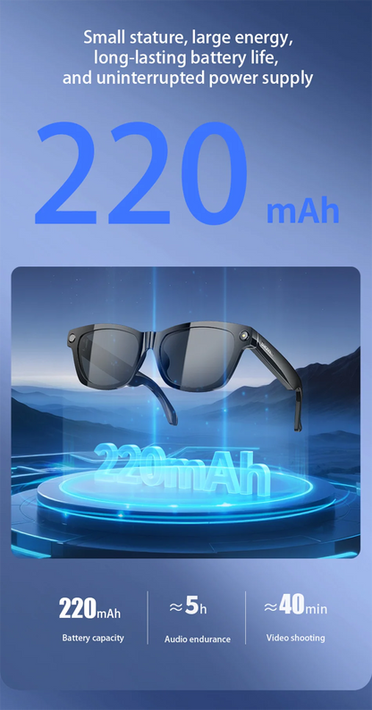 AI Smart Glasses with 2K Camera & Bluetooth Calling