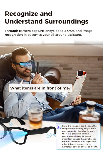 4K AI Smart Glasses with Camera & Translation