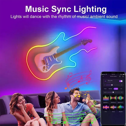 Smart RGB Neon Light Strip (Music Sync & App Control)