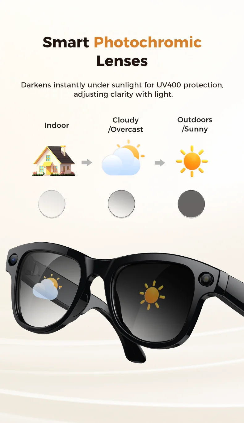 4K AI Smart Glasses with Camera & Translation