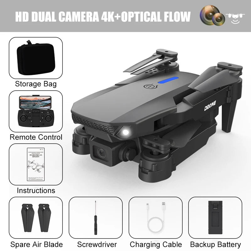 E88 PRO 8K Drone – Dual Camera & Obstacle Avoidance