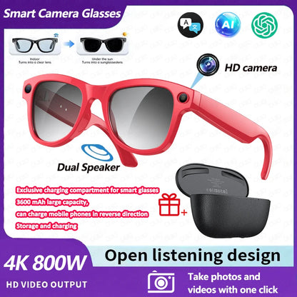 4K AI Smart Glasses with Camera & Translation