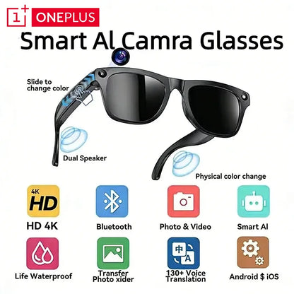 4K AI Smart Glasses with Camera & Bluetooth Calls