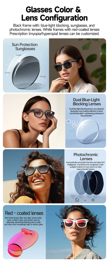AI Smart Glasses with Camera, Calls & Translation