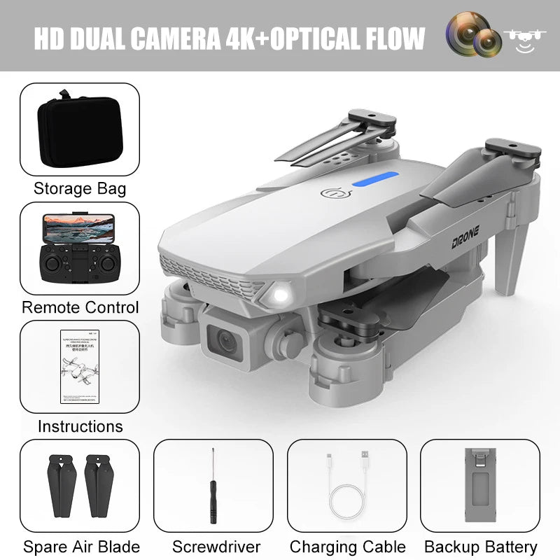 E88 PRO 8K Drone – Dual Camera & Obstacle Avoidance