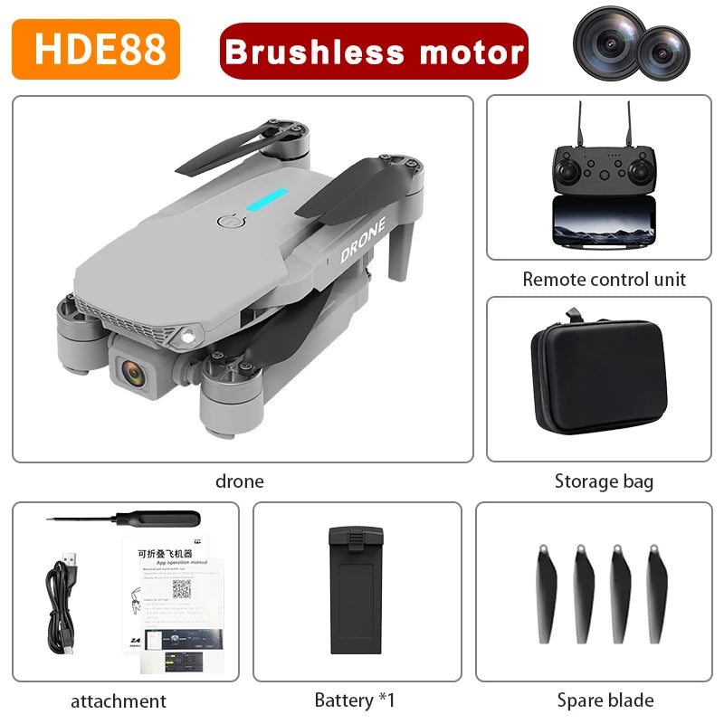 E88 PRO 8K Drone – Dual Camera & Obstacle Avoidance