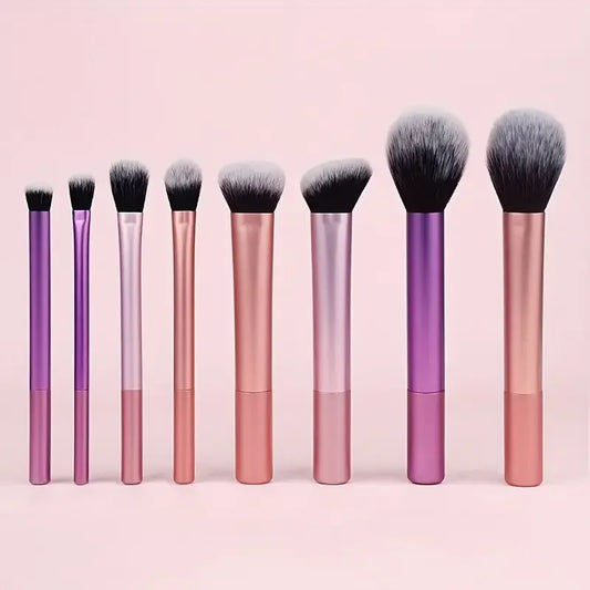 8-Piece Makeup Brush Kit – Soft Synthetic Hair