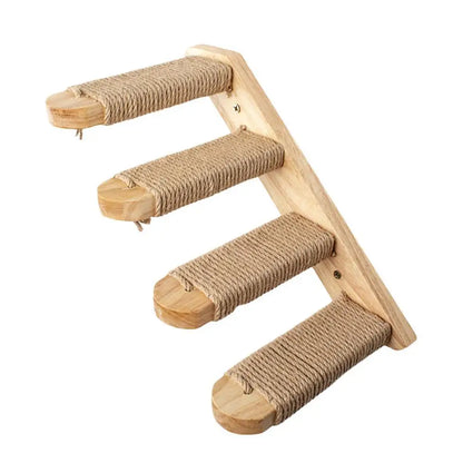 Wall-Mounted Cat Tree – Shelves, Scratcher & Hammock