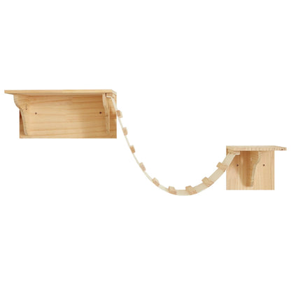 Wall-Mounted Cat Tree – Shelves, Scratcher & Hammock