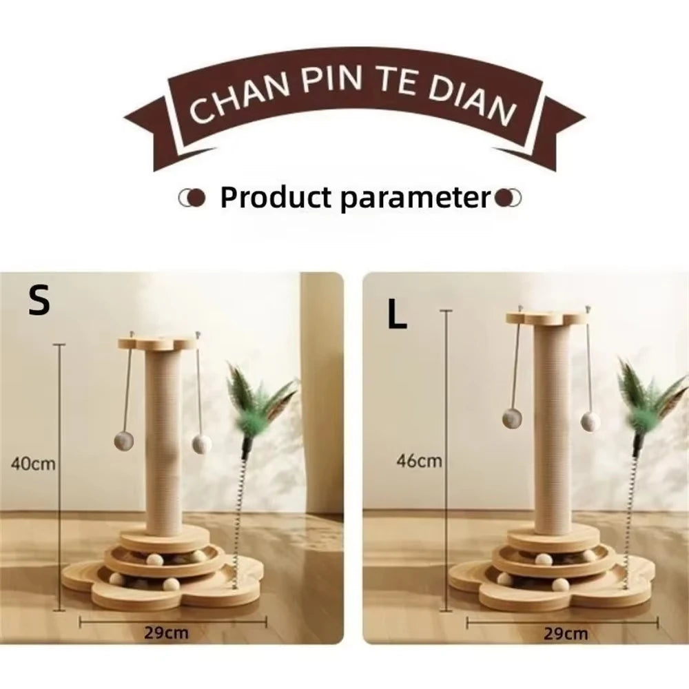 Wooden Cat Turntable Toy – Scratching & Play