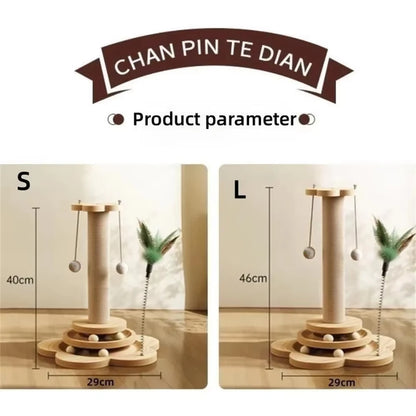 Wooden Cat Turntable Toy – Scratching & Play