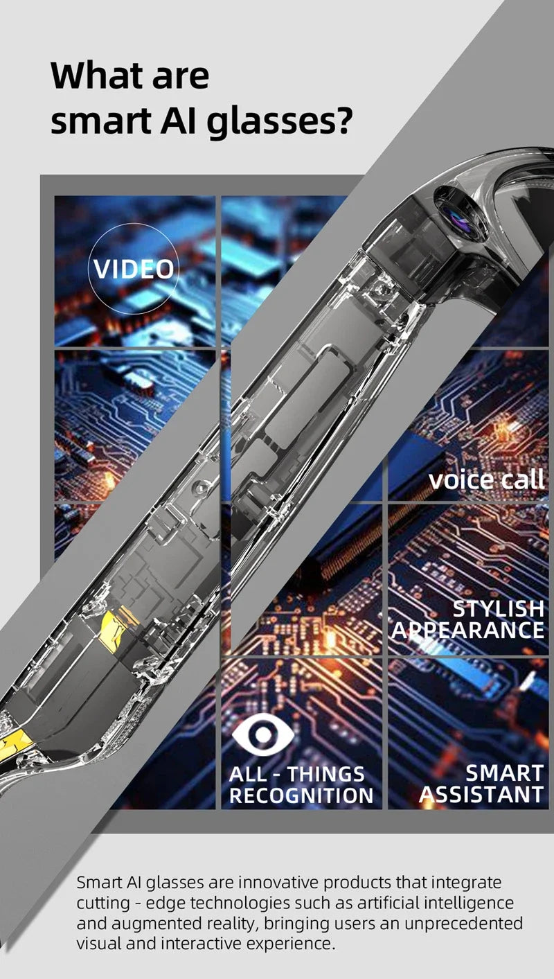 4K AI Smart Glasses with Camera & Bluetooth Calls