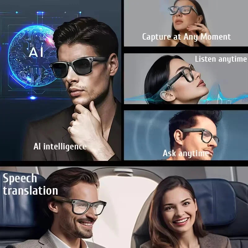 4K AI Smart Glasses with Camera & Bluetooth Calls
